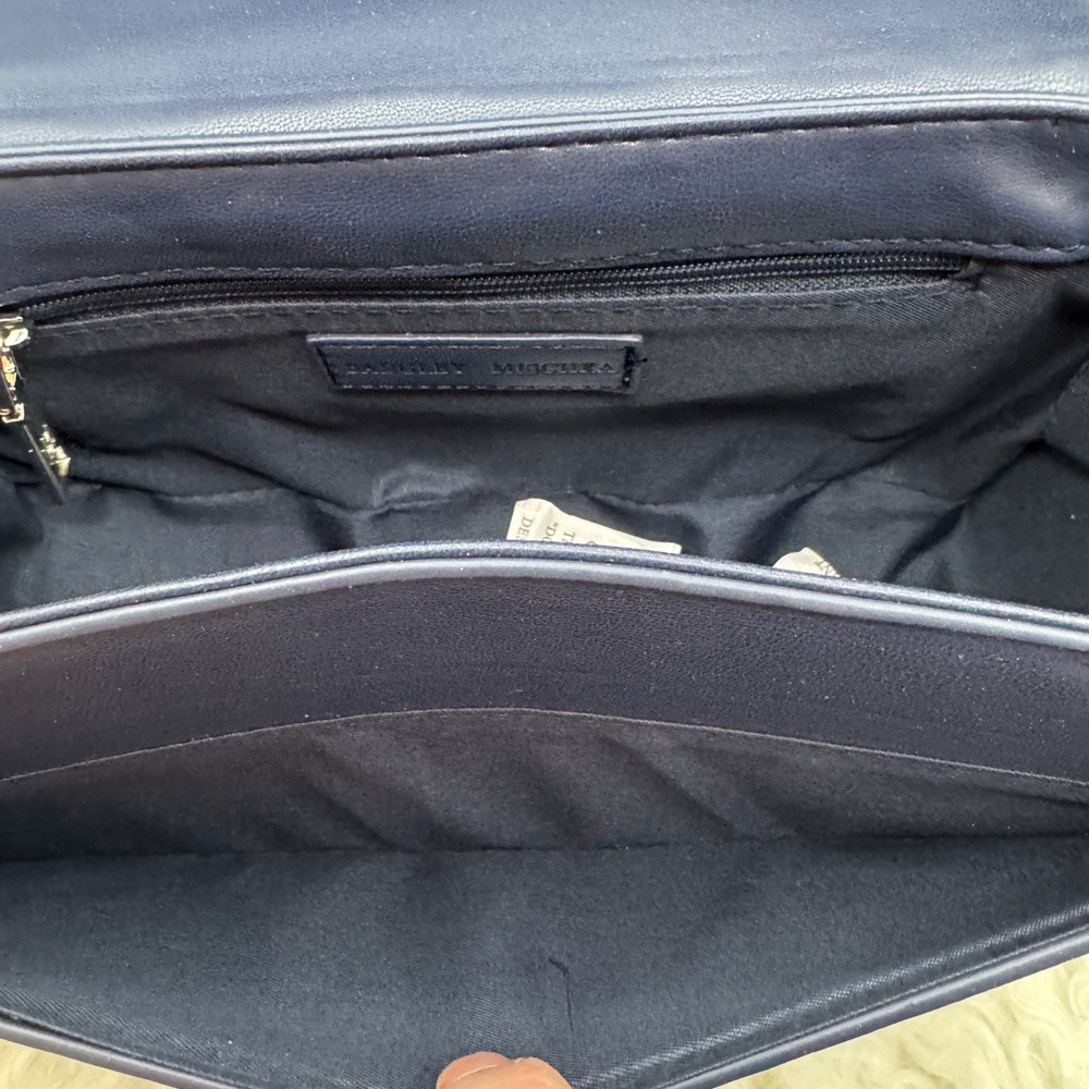 Badgley Mischka  Denim Diamond Quilted Crossbody w/Matching Pearls NWT - Picture 8 of 13